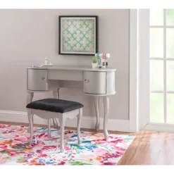 Paloma Vanity Set Silver - Linon -Home Style Deals Store GUEST 766aa9b7 af7c 4810 b4e3 7533b7f6198e