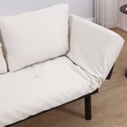 HOMCOM Single Person Chaise Lounger, Modern Sofa Bed With 5 Adjustable Positions, 2 Large Pillows, And Birch Legs -Home Style Deals Store GUEST 76f41143 29d2 4b88 9280 766b0db7bf8e