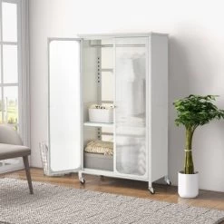 Costway Storage Wardrobe Cabinet Mobile Armoire Closet With Hanging Rod & Adjustable Shelf 11 Costway Storage Wardrobe Cabinet Mobile Armoire Closet With Hanging Rod & Adjustable Shelf -Home Style Deals Store GUEST 7714fea2 438f 47a2 8df6 0be623167612