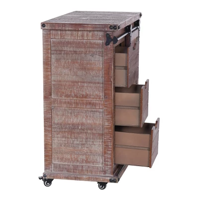 Graham Cart Cabinet Natural/Black - Stylecraft 2 Graham Cart Cabinet Natural/Black - Stylecraft - Image 2