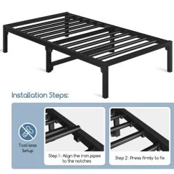 Yaheetech Metal Platform Bed Frame With Ultra-Durable Steel Slat Support -Home Style Deals Store GUEST 779aa615 39f3 472e 8766 9609a2fe80ed