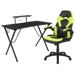 Flash Furniture Gaming Desk And Racing Chair Set With Cup Holder, Headphone Hook, And Monitor/Smartphone Stand -Home Style Deals Store GUEST 77fc4ee4 fc62 4626 bb36 f001d39d305c