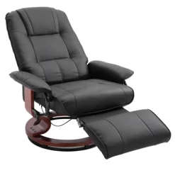 HOMCOM Faux Leather Manual Recliner, Adjustable Swivel Lounge Chair With Footrest, Armrest And Wrapped Wood Base For Living Room 13 HOMCOM Faux Leather Manual Recliner, Adjustable Swivel Lounge Chair With Footrest, Armrest And Wrapped Wood Base For Living Room -Home Style Deals Store GUEST 78d6b831 0b11 45ad bcba 218499310874