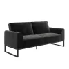 Adley Velvet Fabric Coil Futon With Metal Base - CosmoLiving By Cosmopolitan