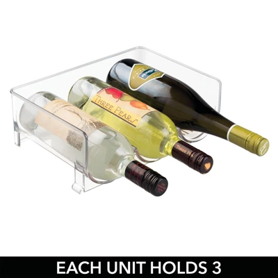 MDesign Plastic Stackable Wine Bottle Storage Organizer Rack 4 MDesign Plastic Stackable Wine Bottle Storage Organizer Rack - Image 4