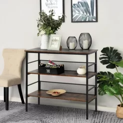 HomCom 3-Tier Industrial Style Storage Metal Wooden Shelf -Home Style Deals Store GUEST 79efa600 3347 4a57 90e7 d05b549b2e8a