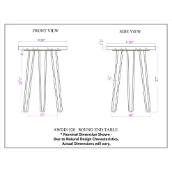 Alaterre Furniture Hairpin Live Edge Round End Table Metal And Wood Natural Brown -Home Style Deals Store GUEST 7a5e24aa b339 4567 8e0a 9402ddc66ad3