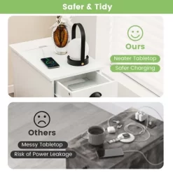 Costway Side End Table Nightstand With Charging Station Storage For Living Room Bedroom -Home Style Deals Store GUEST 7a65fe63 7f43 4f4e 82ae 539e8c8b36bd