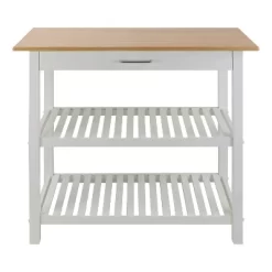 Casual Home Kitchen Island Bar Station With Hardwood Counter Top, Stainless Steel Towel Rack, 1 Large Drawer And Lower Storage -Home Style Deals Store GUEST 7af27988 3ba2 458f 8fc3 c5988778f4da