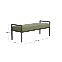 Modern Metal Bench Light Sage Green Velvet - HomePop -Home Style Deals Store GUEST 7aff1fdb f941 41f6 af4b 6fc27a2f65ea