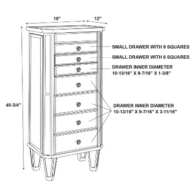 Aislin Jewelry Armoire Mirror/Silver - Powell Company 13 Aislin Jewelry Armoire Mirror/Silver - Powell Company - Image 13