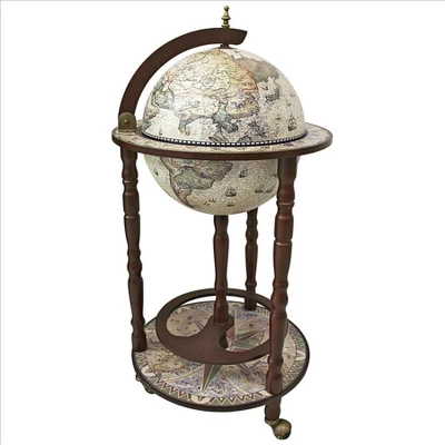 Design Toscano Sixteenth Century Crema Durata Replica Globe Bar Cabinet 3 Design Toscano Sixteenth Century Crema Durata Replica Globe Bar Cabinet - Image 3