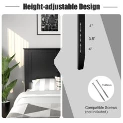 Costway Full Wood Headboard Flat Panel Pre-drilled Holes Height Adjustment -Home Style Deals Store GUEST 7b881e81 ed48 4853 bcc9 1ce2e97dc39d
