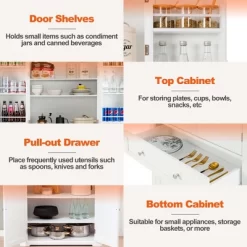 Costway 72'' Freestanding Kitchen Pantry Cabinet 4 Doors Storage Cupboard Shelves Drawer -Home Style Deals Store GUEST 7bbe057d f68c 408c 83a7 64eb87f5f261