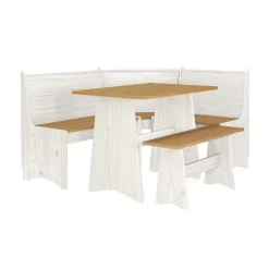 Cottonwood Wood L - Shaped Dining Nook White/Honey - Hillsdale Furniture