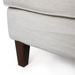 Fairburn Contemporary Pillow Back 3 Seater Sofa Beige/Espresso - Christopher Knight Home -Home Style Deals Store GUEST 7c841052 715a 4314 86f3 cede25a5d435