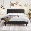 Yaheetech Classic Faux Leather Upholstered Bed Frame Platform Bed
