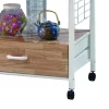 Commodious Kitchen Shelf On Casters White - Benzara