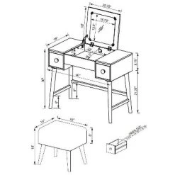 Viola Vanity Set Brown - Linon -Home Style Deals Store GUEST 7ef4ca02 ee36 4cc8 bd6a 32d3219d7df0