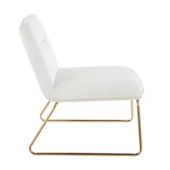 Casper Contemporary Upholstered Accent Chair Gold/Cream - LumiSource