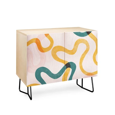 ThirtyOne Illustrations Streamers Black Legged Credenza - Deny Designs 2 ThirtyOne Illustrations Streamers Black Legged Credenza - Deny Designs - Image 2