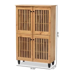 Fernanda Wood 4 Door Storage Cabinet Oak Brown/Black - Baxton Studio -Home Style Deals Store GUEST 804a921b 75d1 4da4 be3a 0d015f6b49b1