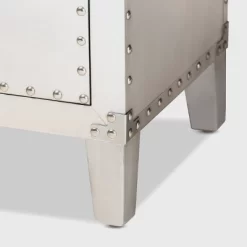 Carrel Metal 5 Drawer Accent Chest Silver - Baxton Studio -Home Style Deals Store GUEST 808c52d4 13b2 4854 af55 87081af6fa9c