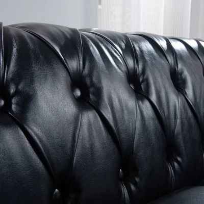 84.65" Chesterfield Rolled Arm 3 Seater Upholstered Sofa, Tufted Sofa Couch-ModernLuxe 10 84.65" Chesterfield Rolled Arm 3 Seater Upholstered Sofa, Tufted Sofa Couch-ModernLuxe - Image 10