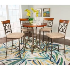 Carter Pub Bar Height Table Metal/Cherry - Powell Company -Home Style Deals Store GUEST 8180fb5f 9ebb 4ab4 8983 841646940da5