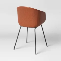 Mossman Faux Leather Tub Dining Chair Brown - Threshold™ -Home Style Deals Store GUEST 8275af96 b1d8 4109 a7e2 1c34671304b3