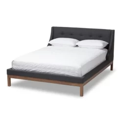 Louvain Modern And Contemporary Fabric Upholstered Walnut - Finished Platform Bed Dark Gray - Baxton Studio 17 Louvain Modern And Contemporary Fabric Upholstered Walnut - Finished Platform Bed Dark Gray - Baxton Studio -Home Style Deals Store GUEST 82868ba9 17be 47f0 bc79 319a3fc932bd