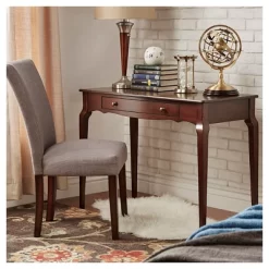 Muriel Wood Writing Desk With Drawers Inspire Q