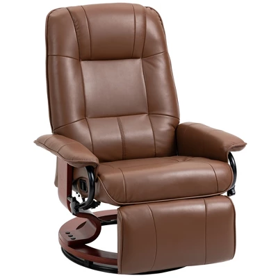 HOMCOM Faux Leather Manual Recliner, Adjustable Swivel Lounge Chair With Footrest, Armrest And Wrapped Wood Base For Living Room 8 HOMCOM Faux Leather Manual Recliner, Adjustable Swivel Lounge Chair With Footrest, Armrest And Wrapped Wood Base For Living Room - Image 8