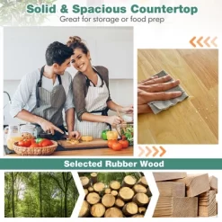 Costway Rolling Kitchen Cart Island Heavy Duty Storage Trolley Cabinet Utility Black -Home Style Deals Store GUEST 843d6b48 2204 4226 9df3 ab6cc956dda2