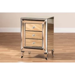 3 Drawer Pauline Contemporary Glam And Luxe Mirrored Nightstand White - Baxton Studio -Home Style Deals Store GUEST 84a92780 f19d 4a94 80ac 2116921b00a0