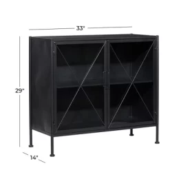 Industrial Metal Cabinet Black - Olivia & May -Home Style Deals Store GUEST 84b5acb0 213b 4a15 87ad c0c3a6f0ba19