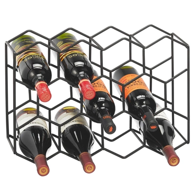 MDesign Hexagon 11 Bottle Wine Rack For Kitchen Counter Or Fridge 6 MDesign Hexagon 11 Bottle Wine Rack For Kitchen Counter Or Fridge - Image 6