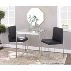 32" Fuji Square Dining Table Glass/Steel Clear - LumiSource 12 32" Fuji Square Dining Table Glass/Steel Clear - LumiSource -Home Style Deals Store GUEST 855dbed0 9071 4adb 87f3 b7b71eecf45b