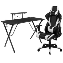 BlackArc Delta Gaming Setup: Reclining Chair With Lumbar Support & Headrest; Desk With Detachable Headphone Hook/Cupholder & Monitor Stand -Home Style Deals Store GUEST 8578a611 c0fc 4078 b2cd 069f26ff35cf