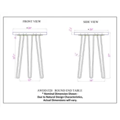 Alaterre Furniture Hairpin Live Edge Round End Table Metal And Wood Natural Brown -Home Style Deals Store GUEST 85b0b43f b9da 4fde ba36 22a852777a6c