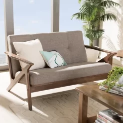 Bianca Mid-Modern Walnut Wood Fabric Tufted 2 Seater Loveseat Light Gray - Baxton Studio 14 Bianca Mid-Modern Walnut Wood Fabric Tufted 2 Seater Loveseat Light Gray - Baxton Studio -Home Style Deals Store GUEST 85cd4c2e bd8f 4f11 b810 d8be563f27ac