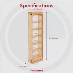 Rev-A-Shelf 432-WF42-6C 6 X 42 Inch Wooden Adjustable Pull-Out Between Cabinet Wall Filler Kitchen Storage Organizer Unit -Home Style Deals Store GUEST 86d89bd8 6a92 4746 bb53 d7af4ac50ca6
