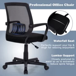 Costway Mid-Back Office Executive Chair Mesh Chair Height Adjustable W/ Lumbar Support -Home Style Deals Store GUEST 874e5304 6f06 4c5a a905 6042c855cec8