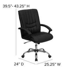 Flash Furniture Mid-Back Black LeatherSoft Swivel Manager's Office Chair With Arms -Home Style Deals Store GUEST 88882550 b5e6 47c7 a691 8bf8d40f3dda