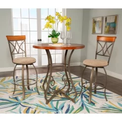Carter Pub Bar Height Table Metal/Cherry - Powell Company -Home Style Deals Store GUEST 89159752 f37a 4f6b a3b0 a55e109d3f14