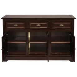 Sunnydaze Decor Sunnydaze Sideboard With 3 Drawers And 3 Doors - Solid Pine Construction - Dark Brown- 32" -Home Style Deals Store GUEST 8b6a9caa 4c32 478a 8d10 117942b01c86