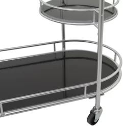 Contemporary Metal 3-Tier Oval Bar Cart Silver - Olivia & May -Home Style Deals Store GUEST 8b9c101e eb4c 47f2 800e ed0d92f37bd2