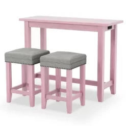 3pc Rockland Dining Set With USB Plug Antique Pink - HOMES: Inside + Out -Home Style Deals Store GUEST 8bd7f085 940d 40a3 9f55 a648778b77d1