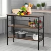 HomCom 3-Tier Industrial Style Storage Metal Wooden Shelf