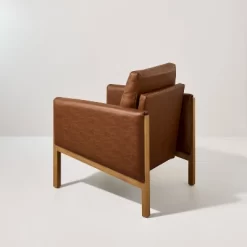 Faux Leather Upholstered Accent Arm Chair - Cognac - Hearth & Hand™ With Magnolia -Home Style Deals Store GUEST 8dd6e260 8922 4383 a370 058b5ae59a93